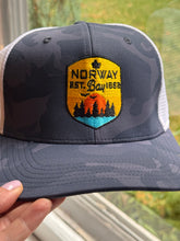 Load image into Gallery viewer, Blue Camo Sunset Norway Bay trucker baseball cap